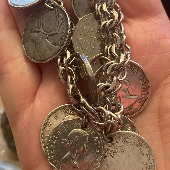 Sterling charm bracelet . 69 grams - Picture 7 of 12